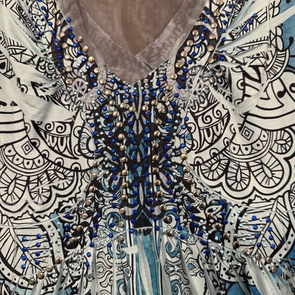 Unity World Wear Dress Size Large Boho Artsy Hippie Stretchy - Picture 4 of 10